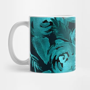 Turquoise Roses Pattern Mug